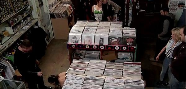  Brunette anal fucked in records shop